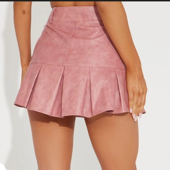 Fashion Nova Ryla Washed Faux Leather Mini Skirt Small - Picture 2 of 9